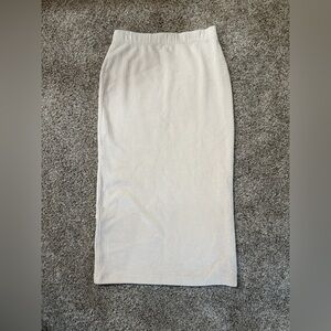 Free People Cream Ribbed Skirt